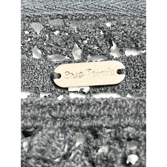 Free People Black Emily Crochet Lace Mini Dress Sleeveless Boho Summer Bohemian - Picture 7 of 10